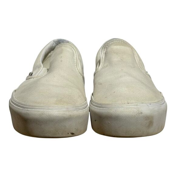 Vans Classic Slip On White Canvas Sneakers Women's 8 Triple White 721356 - Picture 2 of 8